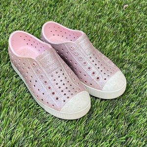 Native Pink Glitter Slip-On Shoes
